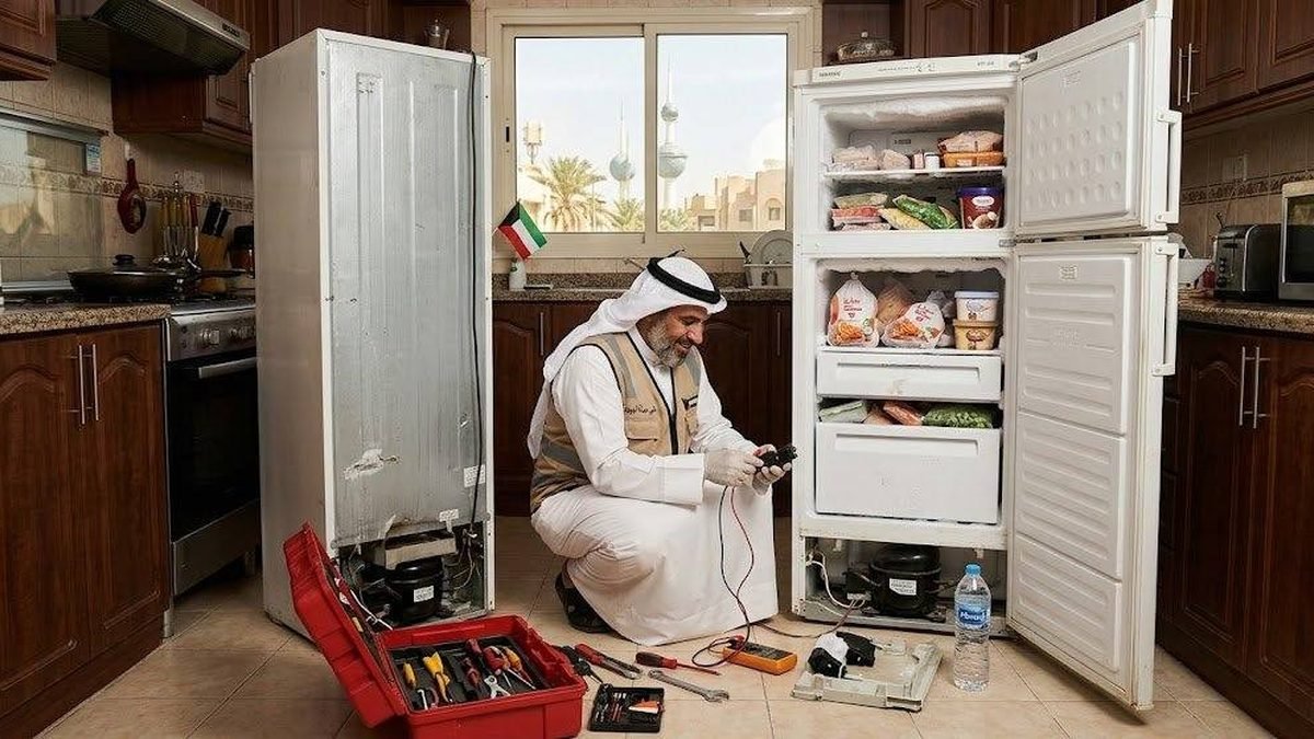 تصليح فريزر رأسي في منزل بمنطقة الجهراء بالكويت